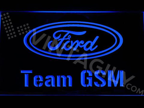 Ford Team GSM LED Neon Sign USB - Blue - TheLedHeroes