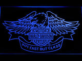 Harley Davidson Not Fast But Class LED Neon Sign USB - Blue - TheLedHeroes