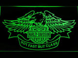 Harley Davidson Not Fast But Class LED Neon Sign USB - Green - TheLedHeroes