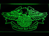 Harley Davidson Not Fast But Class LED Sign - Green - TheLedHeroes
