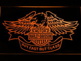 Harley Davidson Not Fast But Class LED Neon Sign USB - Orange - TheLedHeroes