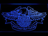 Harley Davidson Not Fast But Class LED Neon Sign Electrical - Blue - TheLedHeroes