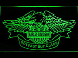 Harley Davidson Not Fast But Class LED Neon Sign Electrical - Green - TheLedHeroes