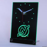 New Jersey Devils Desk LED Clock - Green - TheLedHeroes