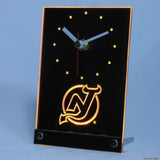 New Jersey Devils Desk LED Clock - Yellow - TheLedHeroes
