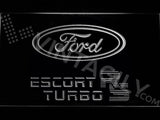 Ford Escort RS Turbo LED Neon Sign USB - White - TheLedHeroes