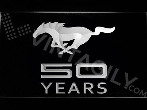 Mustang 50 Years 2 LED Sign - White - TheLedHeroes