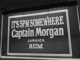 Captain Morgan Jamaica Rum It's 5pm Somewhere LED Neon Sign USB - White - TheLedHeroes