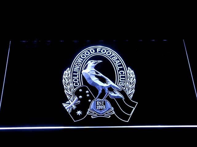 Collingwood Football Club LED Neon Sign USB - White - TheLedHeroes