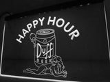 Duff Happy Hour (2) LED Neon Sign USB - White - TheLedHeroes