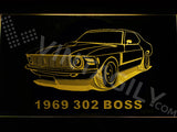 FREE Ford 302 Boss 1969 LED Sign - Yellow - TheLedHeroes