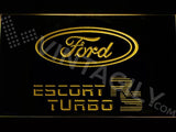 Ford Escort RS Turbo LED Neon Sign USB - Yellow - TheLedHeroes