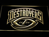 Columbus Destroyers  LED Neon Sign Electrical - Yellow - TheLedHeroes