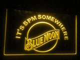 Blue Moon It's 5pm Somewhere LED Neon Sign USB - Yellow - TheLedHeroes