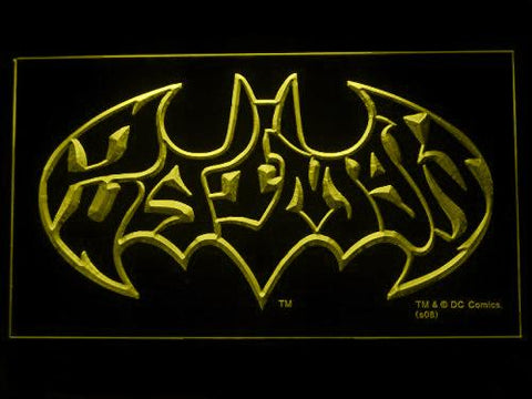 Batman 2 LED Neon Sign USB - Yellow - TheLedHeroes