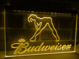 Budweiser Girl LED Neon Sign USB - Yellow - TheLedHeroes