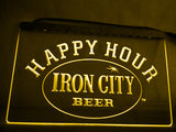 FREE Iron City Beer Happy Hour LED Sign - Yellow - TheLedHeroes