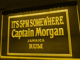 Captain Morgan Jamaica Rum It's 5pm Somewhere LED Neon Sign USB - Yellow - TheLedHeroes
