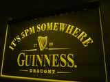 Guinness It's 5 pm Somewhere LED Neon Sign Electrical - Yellow - TheLedHeroes