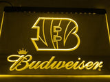 Cincinnati Bengals Budweiser LED Neon Sign USB - Yellow - TheLedHeroes