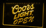 Coors Light Open LED Neon Sign USB - Yellow - TheLedHeroes
