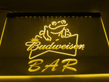Budweiser Frog Bar LED Neon Sign USB - Yellow - TheLedHeroes