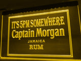Captain Morgan Jamaica Rum It's 5pm Somewhere LED Neon Sign Electrical - Yellow - TheLedHeroes