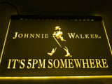 Johnnie Walker It's 5pm Somewhere LED Neon Sign Electrical - Yellow - TheLedHeroes
