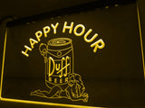 Duff Happy Hour (2) LED Neon Sign USB - Yellow - TheLedHeroes