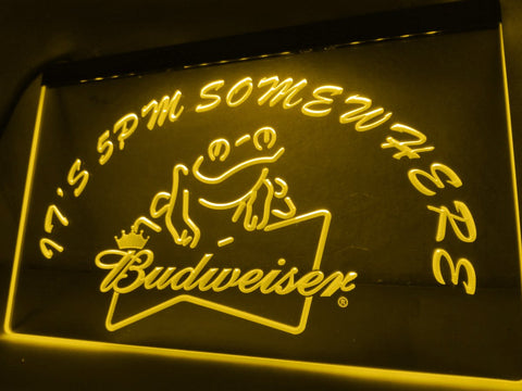 Budweiser Frog It's 5pm Somewhere LED Neon Sign USB -  - TheLedHeroes