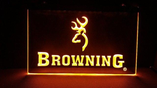 Browning Firearms LED Neon Sign USB - Yellow - TheLedHeroes